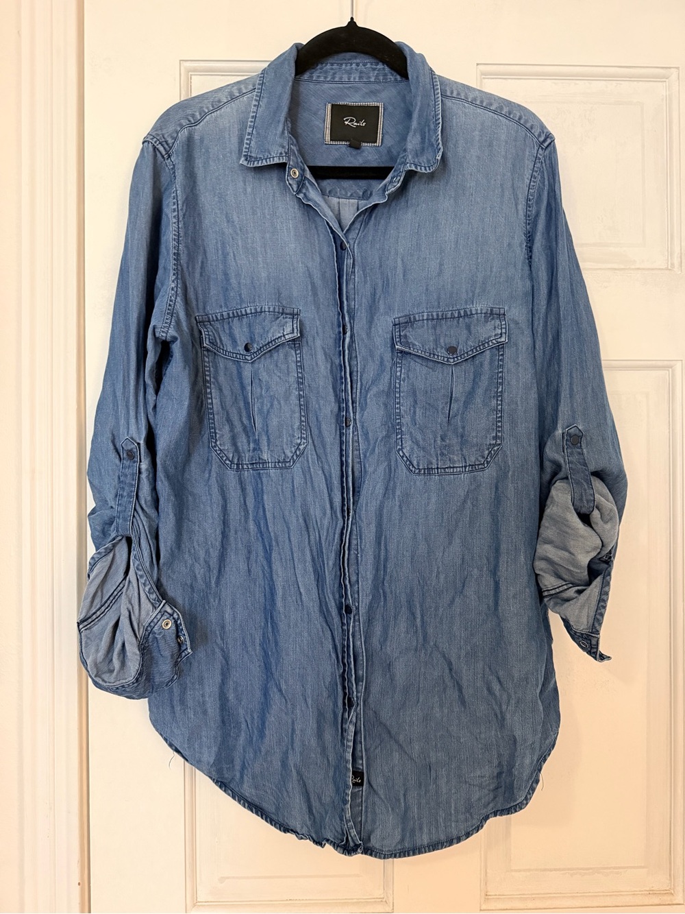 Rails Light Blue Denim Button-Down Shirt